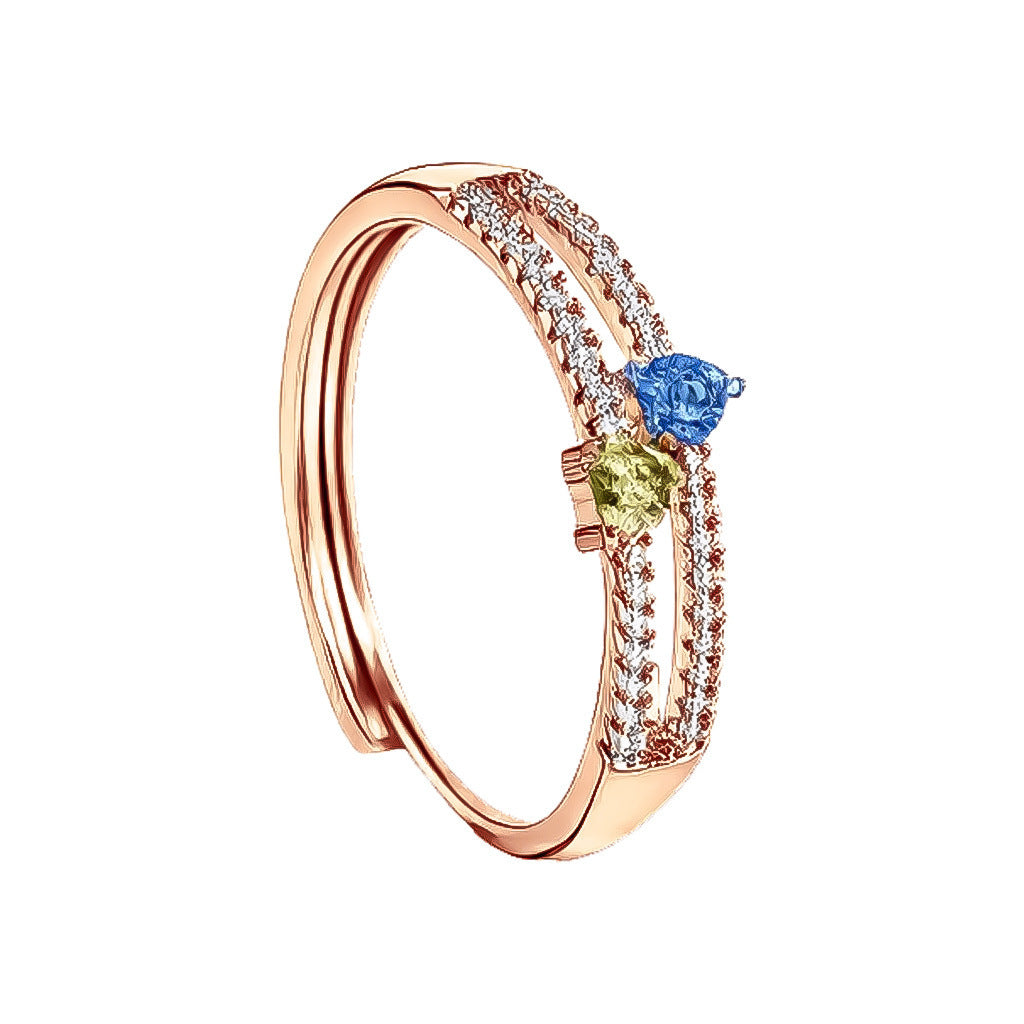 Layers Loving Heart Female Fashion Personality Commuter Heart-shaped Design Graceful Rings
