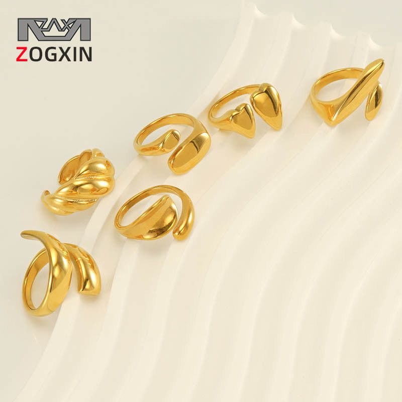 Stainless Steel Mirror Open Titanium Design Sense Rings