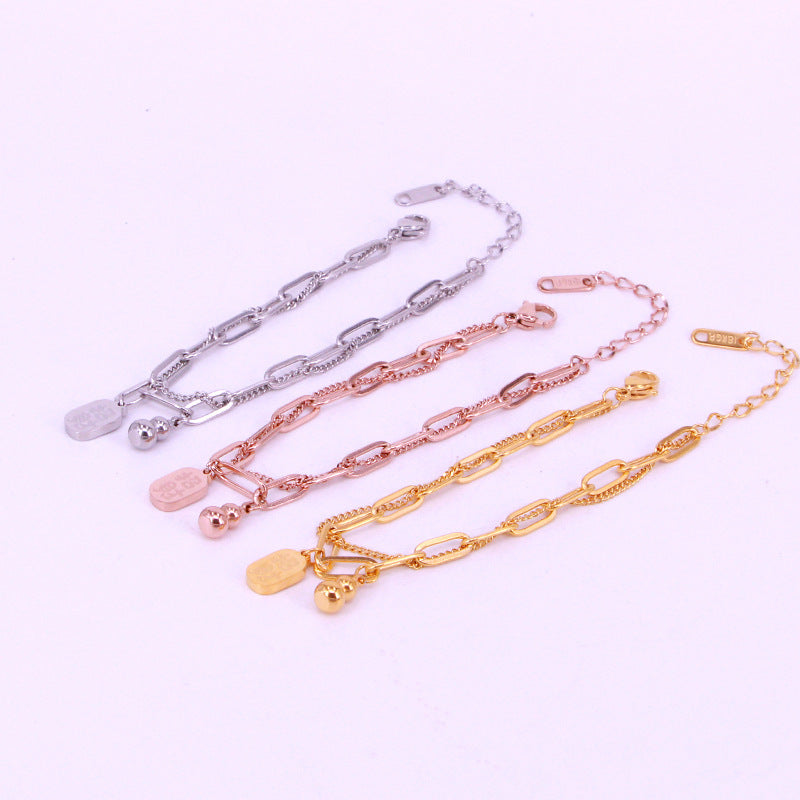 Women's Lucky Fashion Simple Chinese Titanium Steel Bracelets