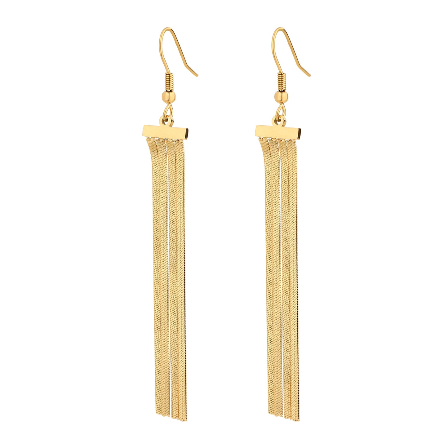 French Tassel Titanium Steel High-grade Plated Five-pointed Earrings