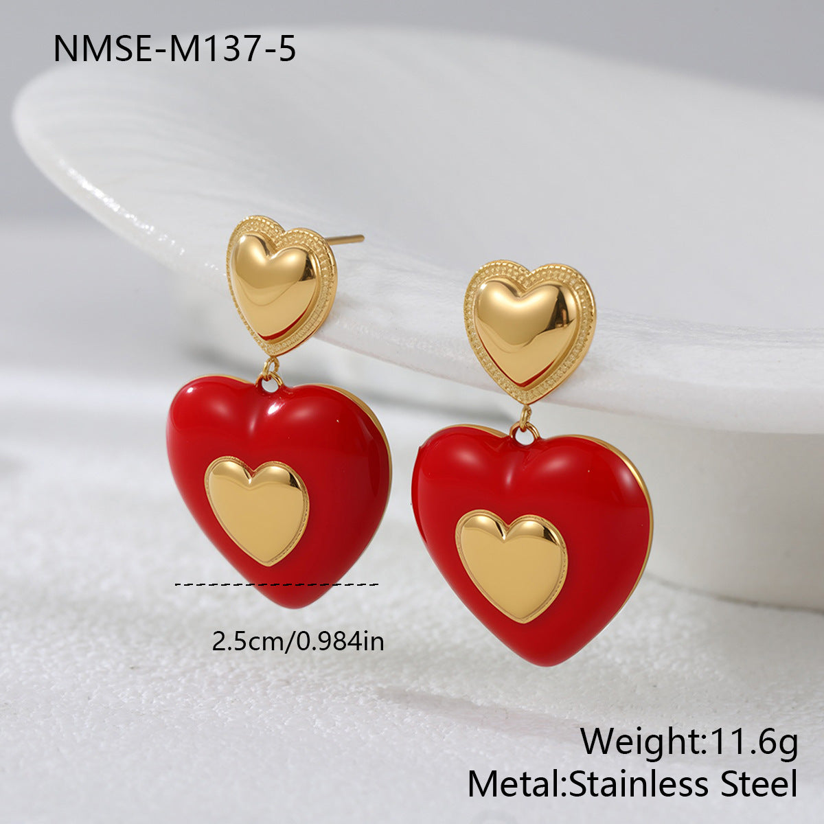 Cool Red Dripping Oil Love Female Niche Jewelry Set