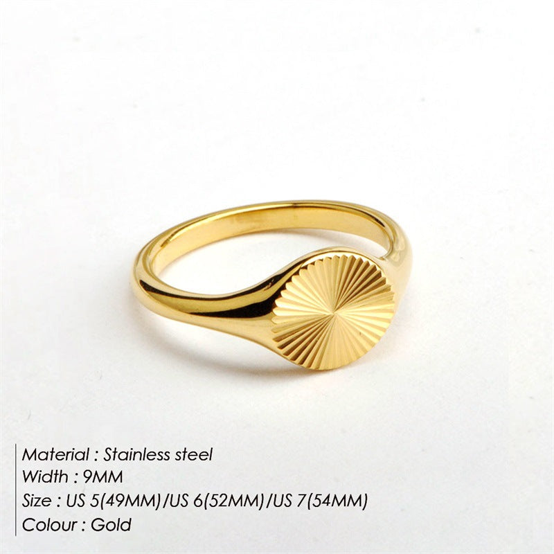 Women's Wave Round Stainless Steel Gold Plated Bracelets