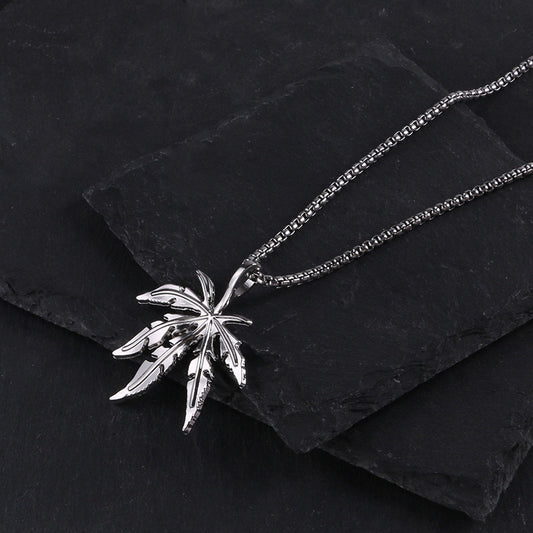 Leaf Female Personality Easy To Match Sweater Necklaces