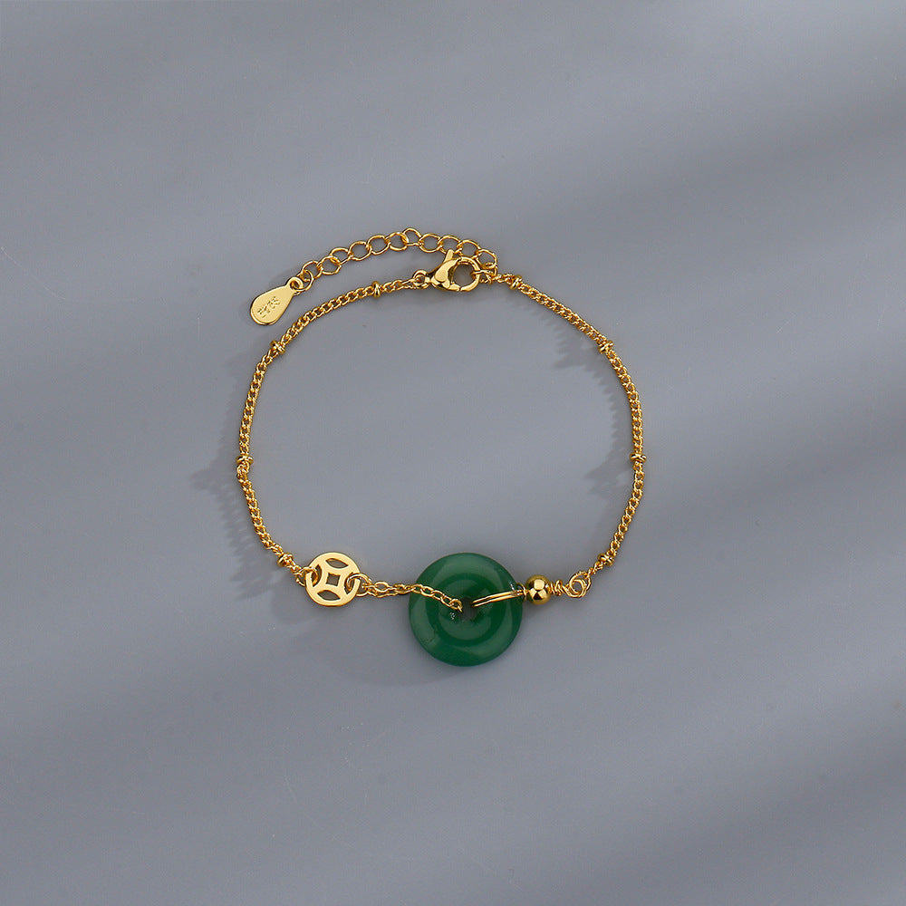 Chinesische Jade-Kupfer-Armbänder im Retro-Nationalstil