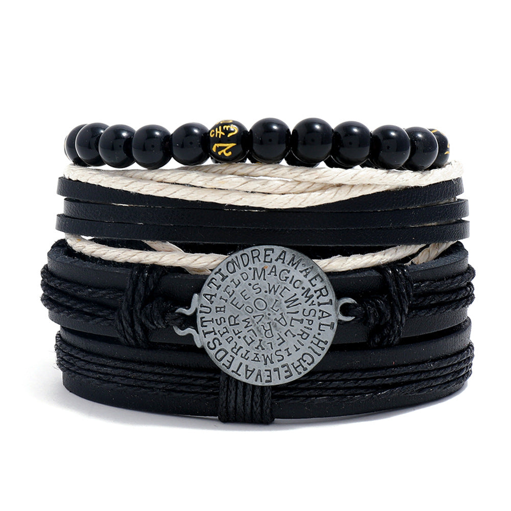 Women's & Men's & Simple Retro Set Braided Leather And Bracelets