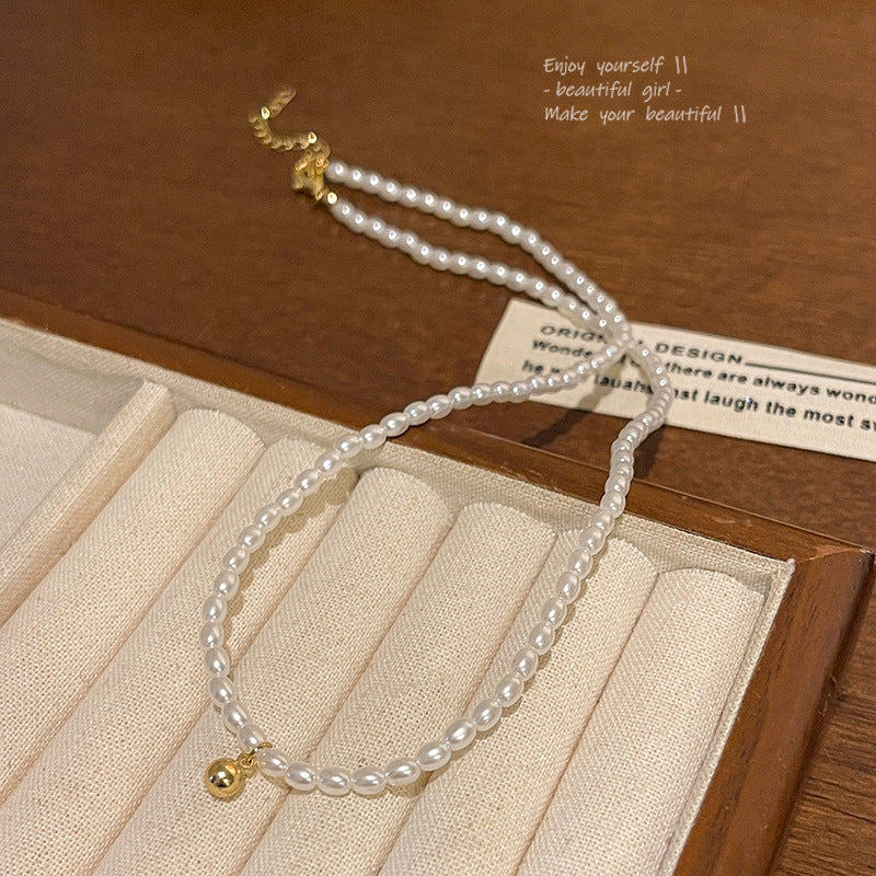 Minority Graceful Small Beads Simple High Sense Clavicle Necklace