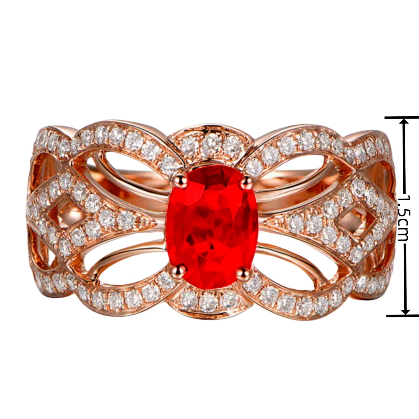 Diamond Hollow Pattern Imperial Concubine Flower Line Rings