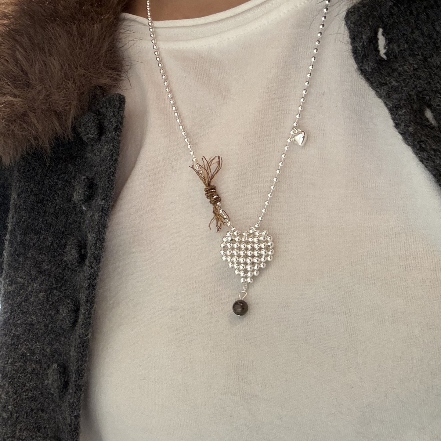 Style Metal Three-dimensional Love High Sense Necklace