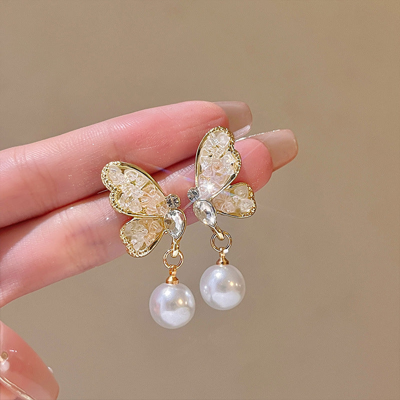 Women's Gradient Butterfly Pearl For Design High-grade Earrings