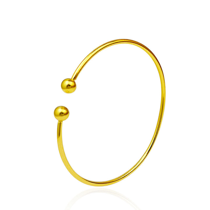 Open Sier Glossy Simple Garlic Korean Beads Bracelets