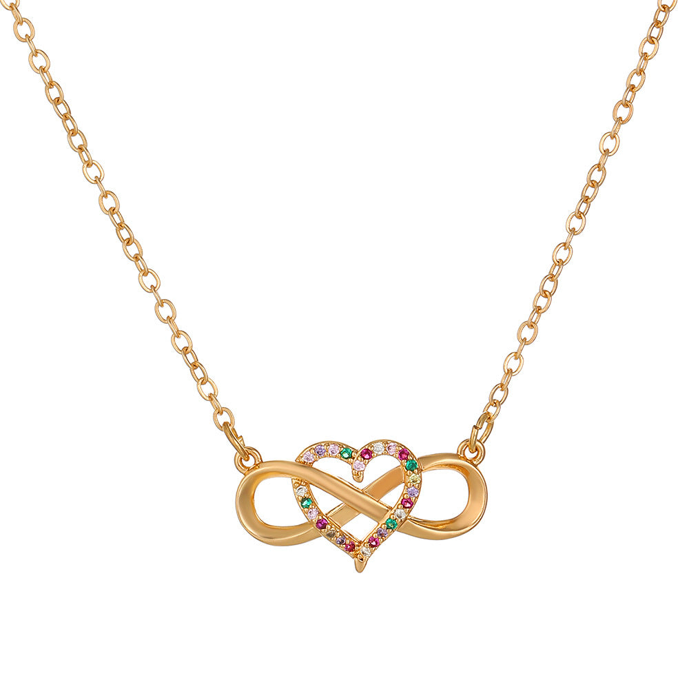 Cold Style Simple Heart-shaped Cross Clavicle Necklaces