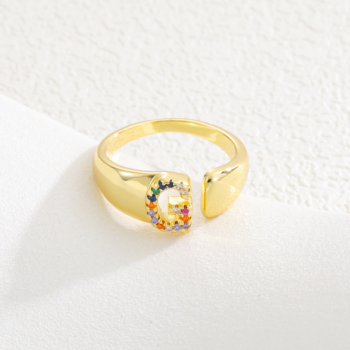 Letters Gold Plated Cell Phone Finger Ring