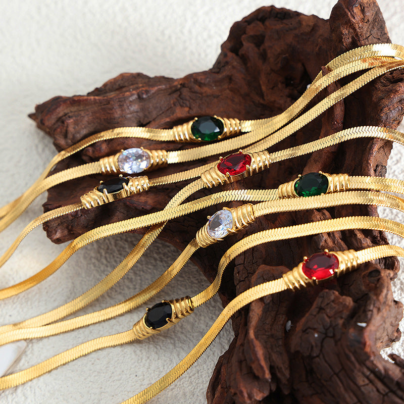 Luxury Fashion Glass Stone Zircon Female Niche Bracelets