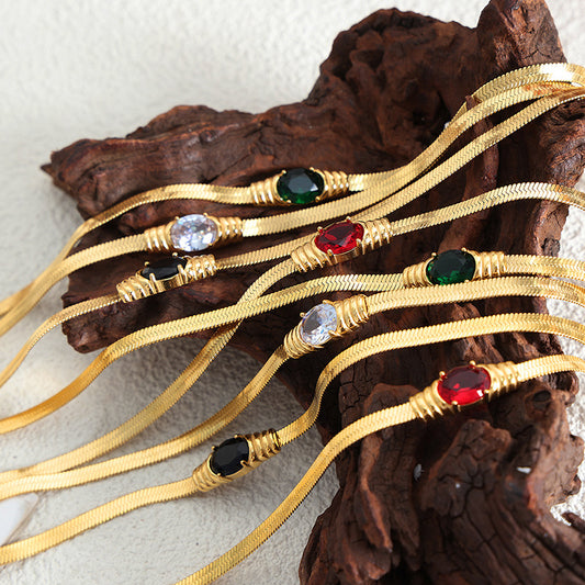 Luxury Fashion Glass Stone Zircon Female Niche Bracelets