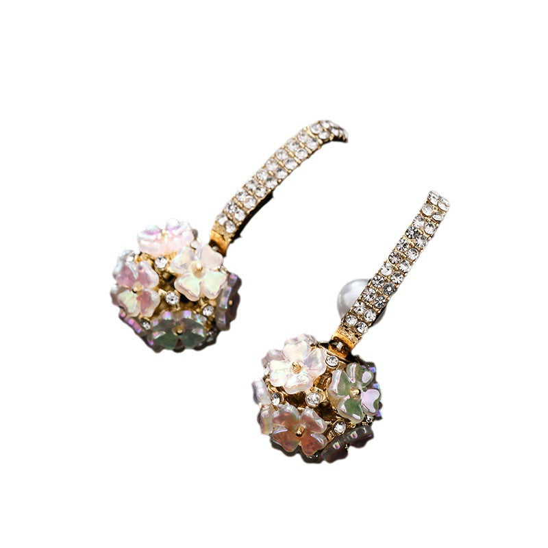 Pearl Flower Sweet Female Light Luxury Minority Fashion Earrings