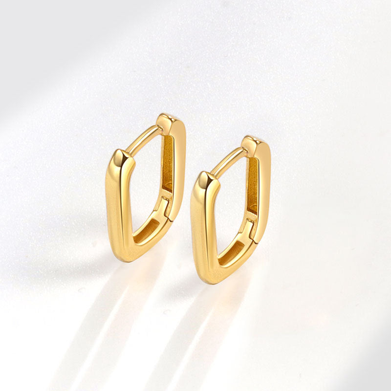 Women's Fashion Geometry Pattern Oval Temperamental Minority High Sense Ornament Earrings