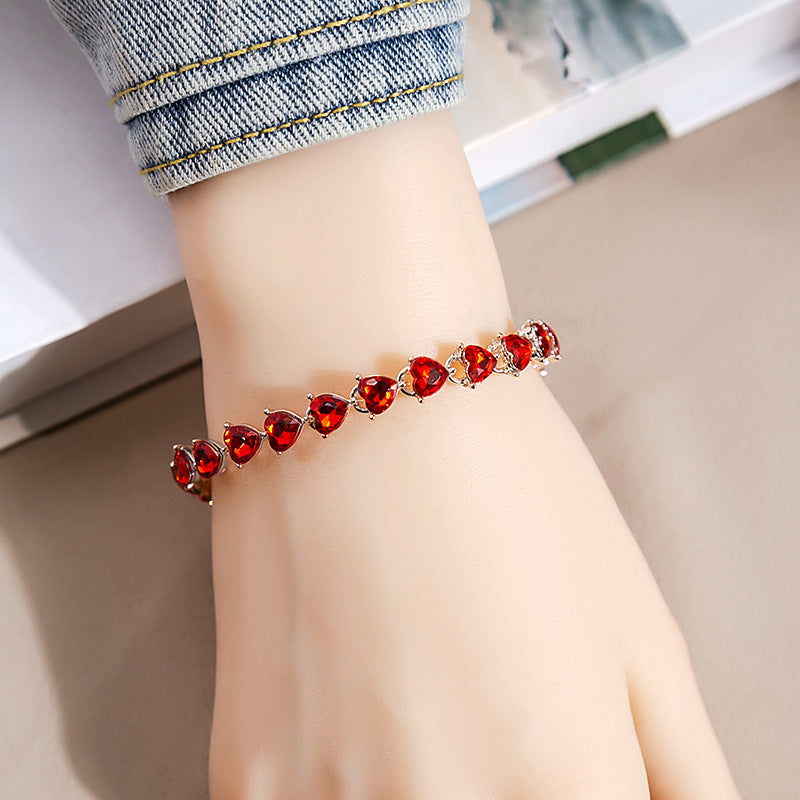 Rhinestone Fashion Color Willow Leaf Diamond Versatile Design Light Bracelets