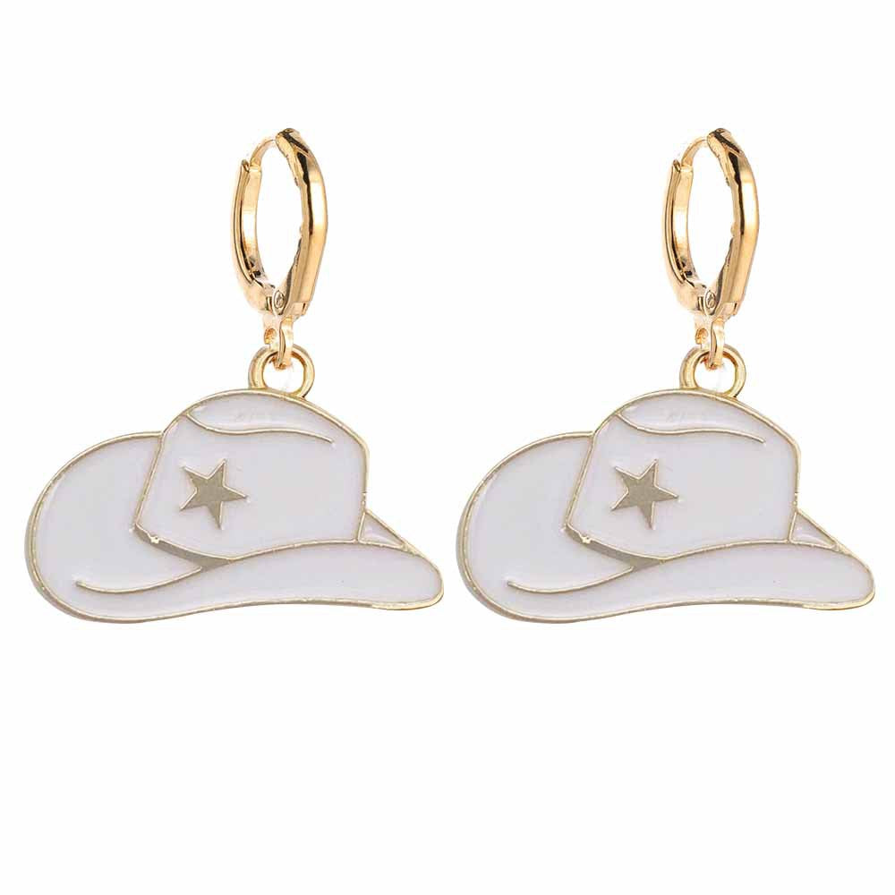 Cowboy Boot Fashion Hat Alloy Drop Earrings