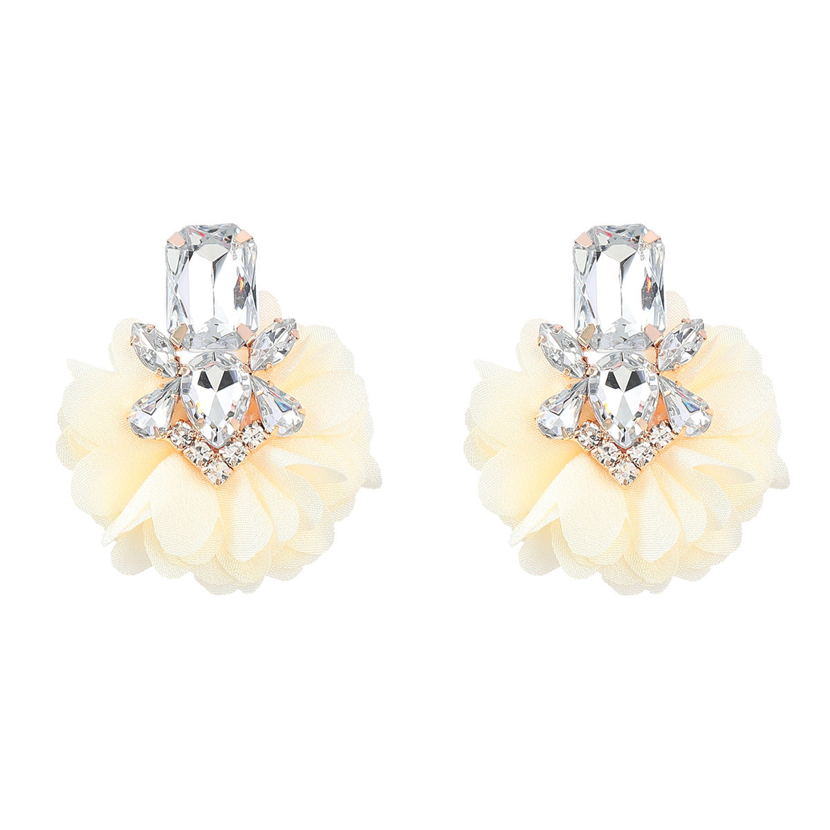 Women's Alloy Fabric Flower For Retro Elegance Earrings