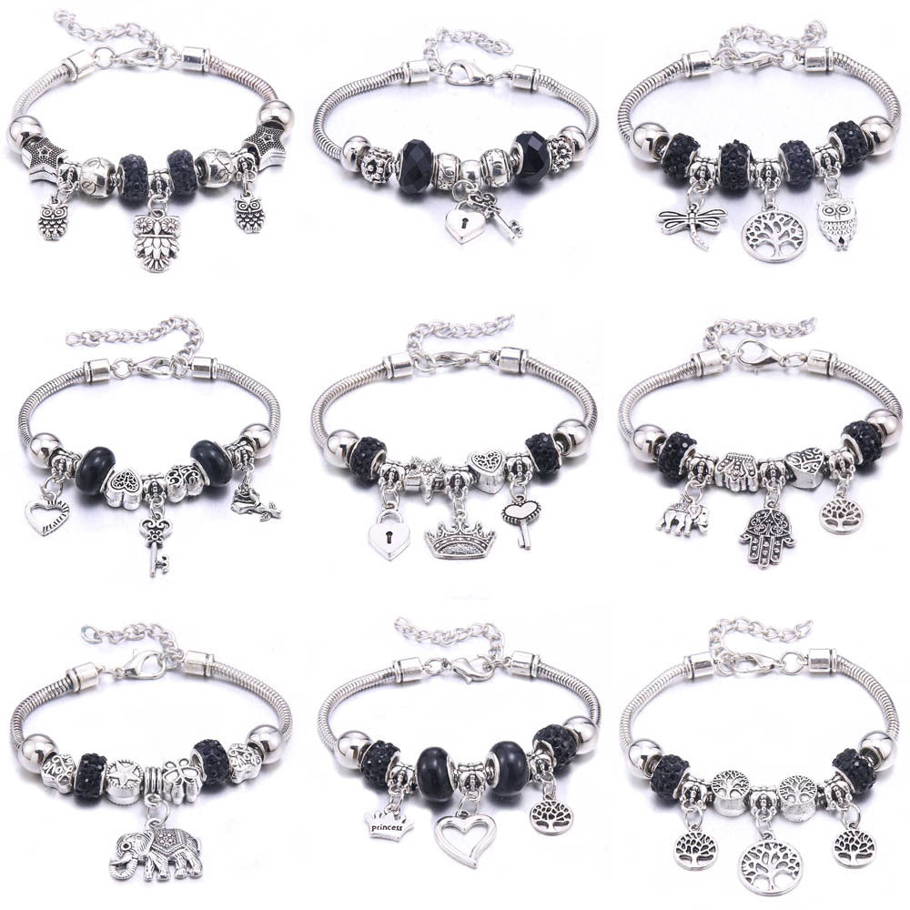 Women's Grid Popular Adjustable Crystal Love Butterfly Bracelets