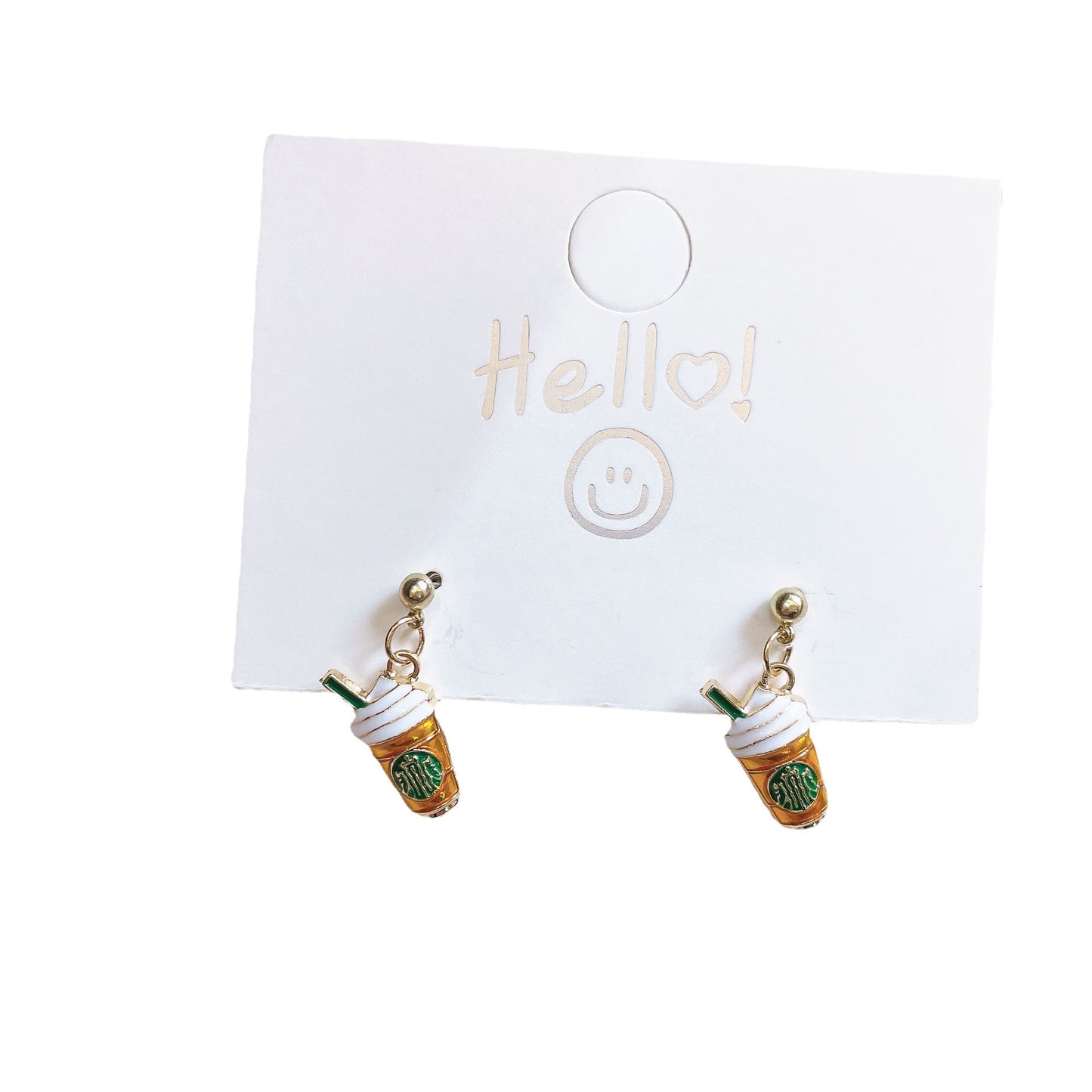 Cup Korean Style Fresh Drink Sier Earrings