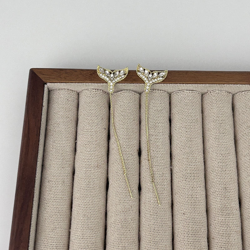 Style Retro Elegant Versatile One For Champagne Pearl Butterfly Earrings