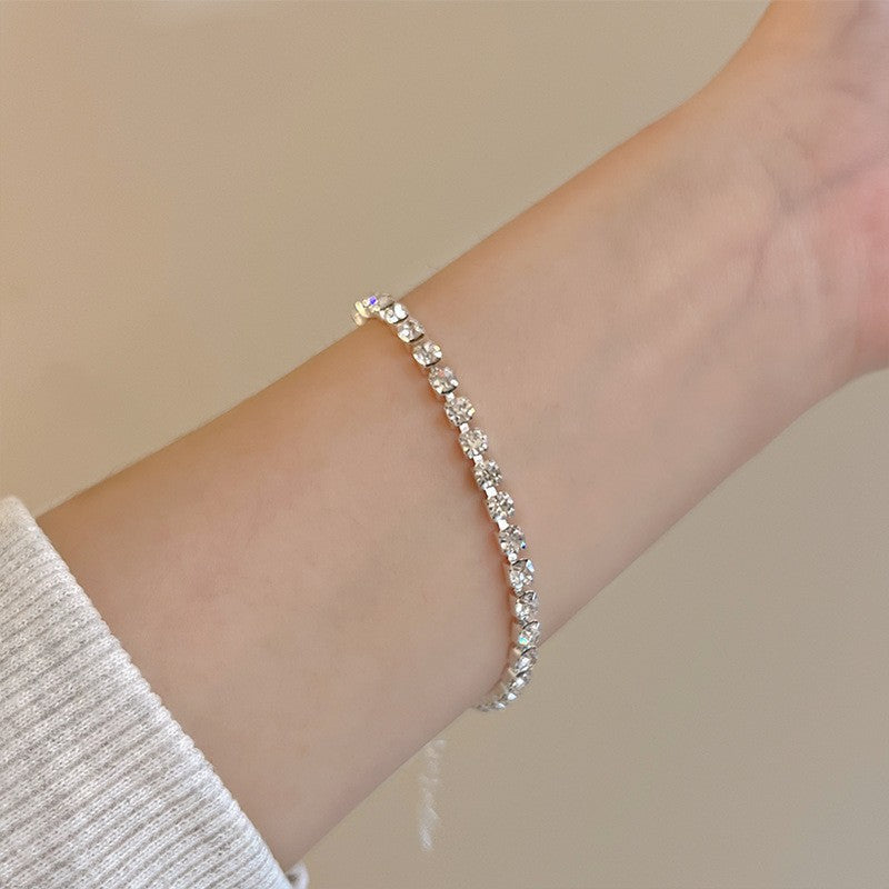 Women's Light Luxury High-grade Sterling Sier Flashing Zircon Bracelets
