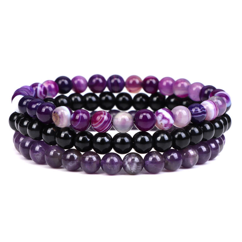 Natural Stone Bead Pink Crystal Agate Bracelets