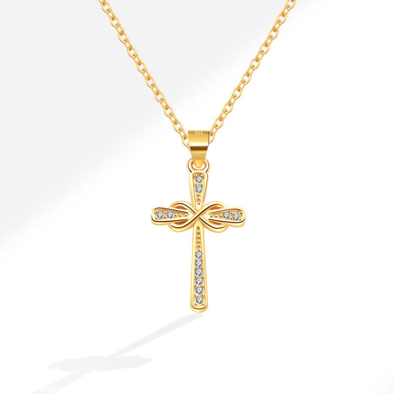 Women's Simple Light Cross Style Korean Elegant Mini Clavicle Chain Fashion Necklace