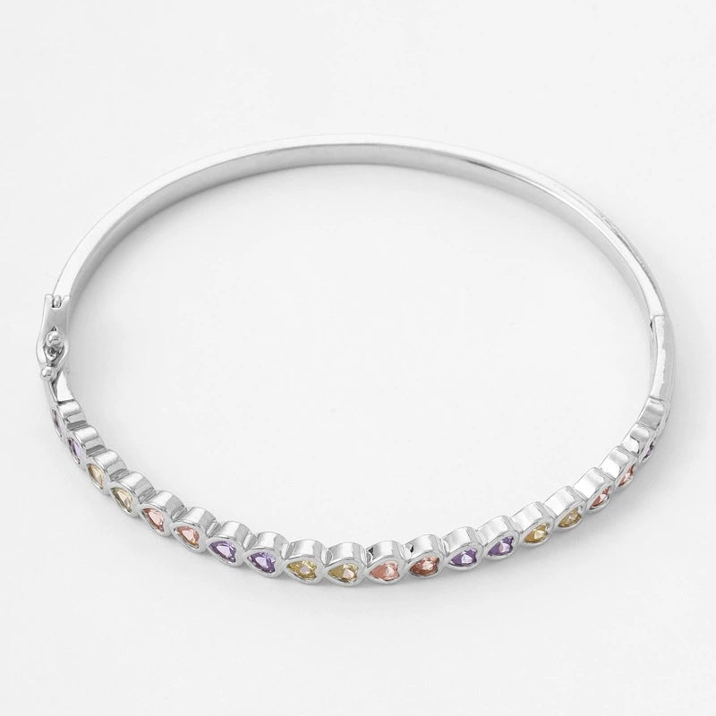 Copper Heart Shape With Diamond Color High Profile Fashion Bracelets