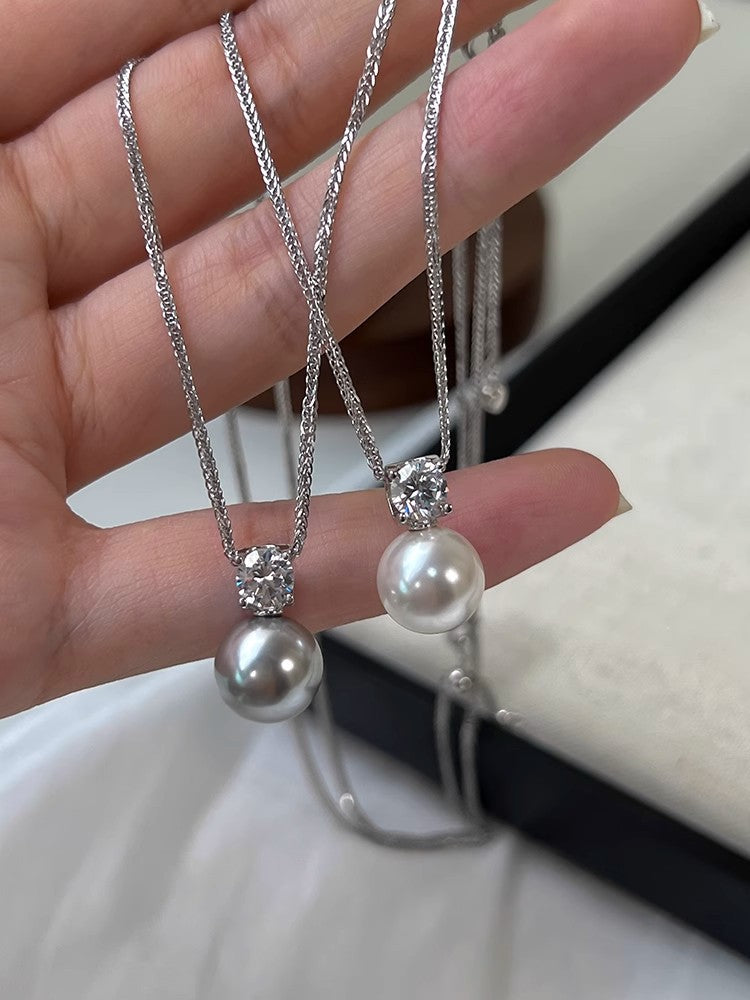 Women's Pearl Pull Clavicle Chain High-grade Light Necklaces