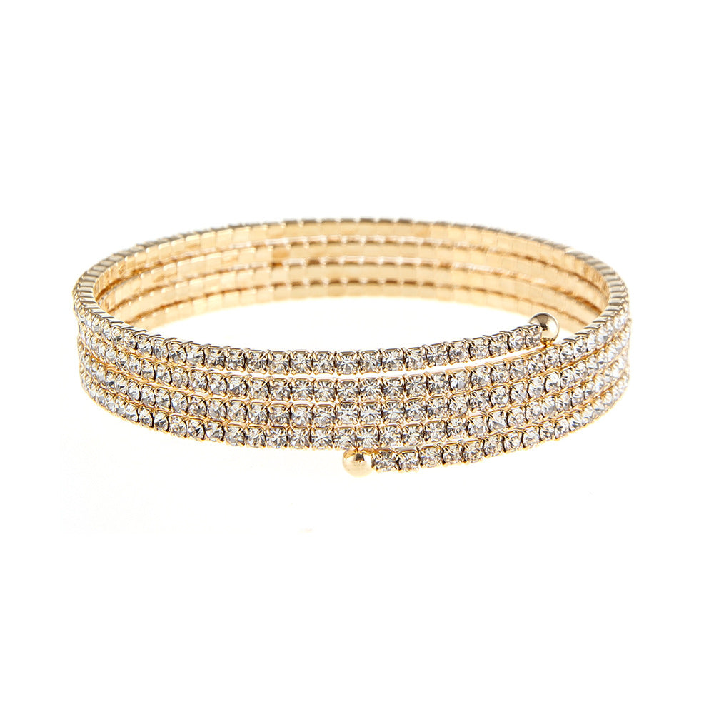 Women's Steel Wire Elastic Fashion Simple Rhinestone Bracelet