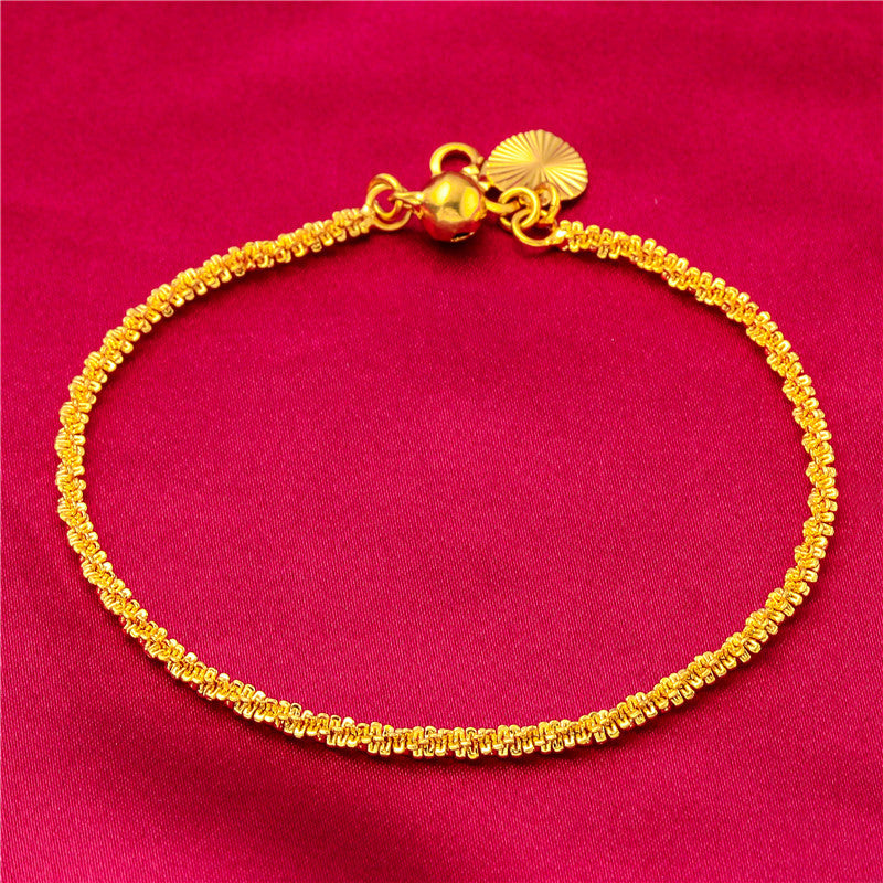 Women's Caterpillar Water Ripple Bead Alluvial Gold Bracelets