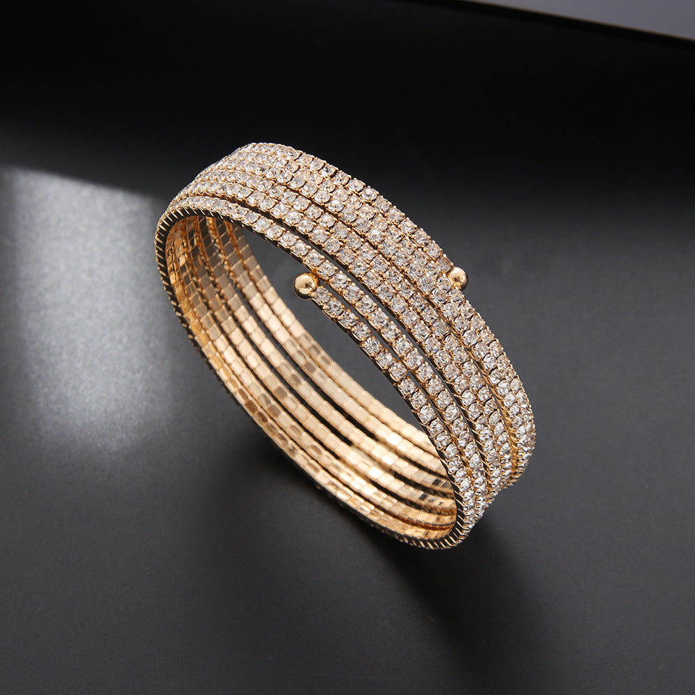 Women's Steel Wire Elastic Fashion Simple Rhinestone Bracelet