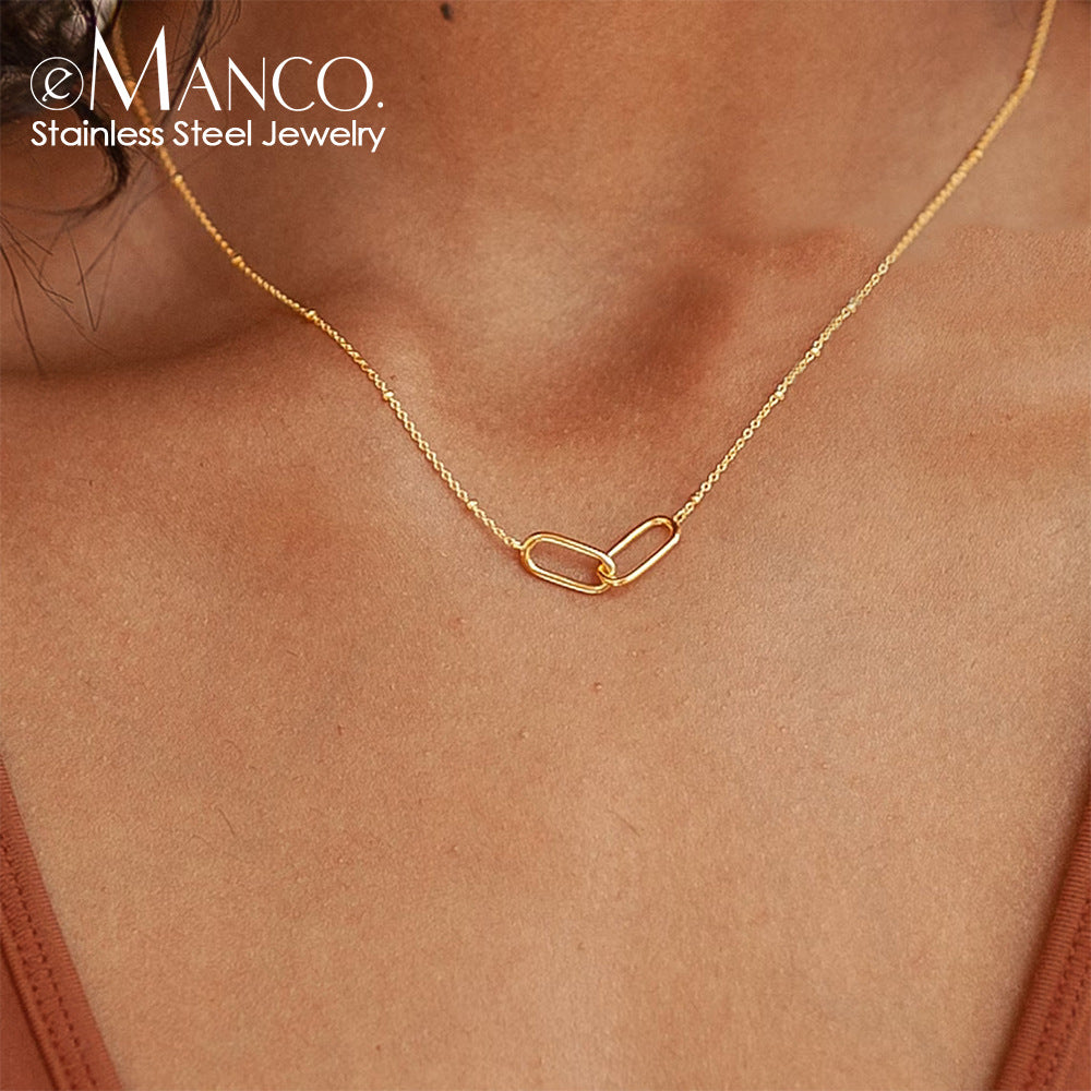 Women's Cold Style Geometric Simple Cross Buckle Necklaces