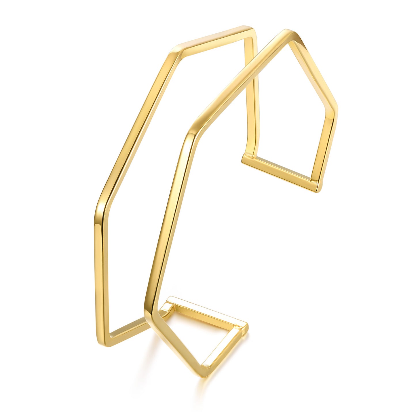 Women's Open-ended Fashion Simple Geometric Stainless Steel Gold Knotted Bracelets