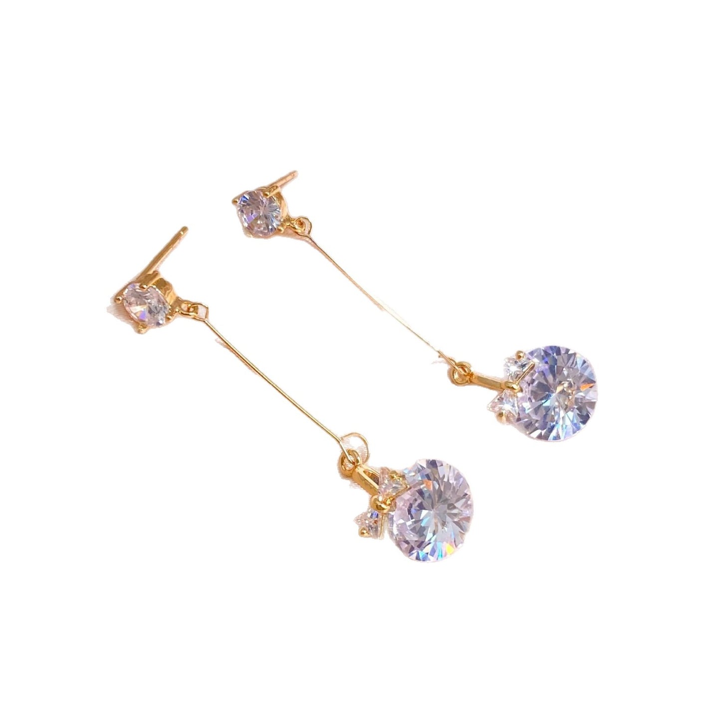 Eardrops Temperament Studded With Zircon Simple Female Earrings
