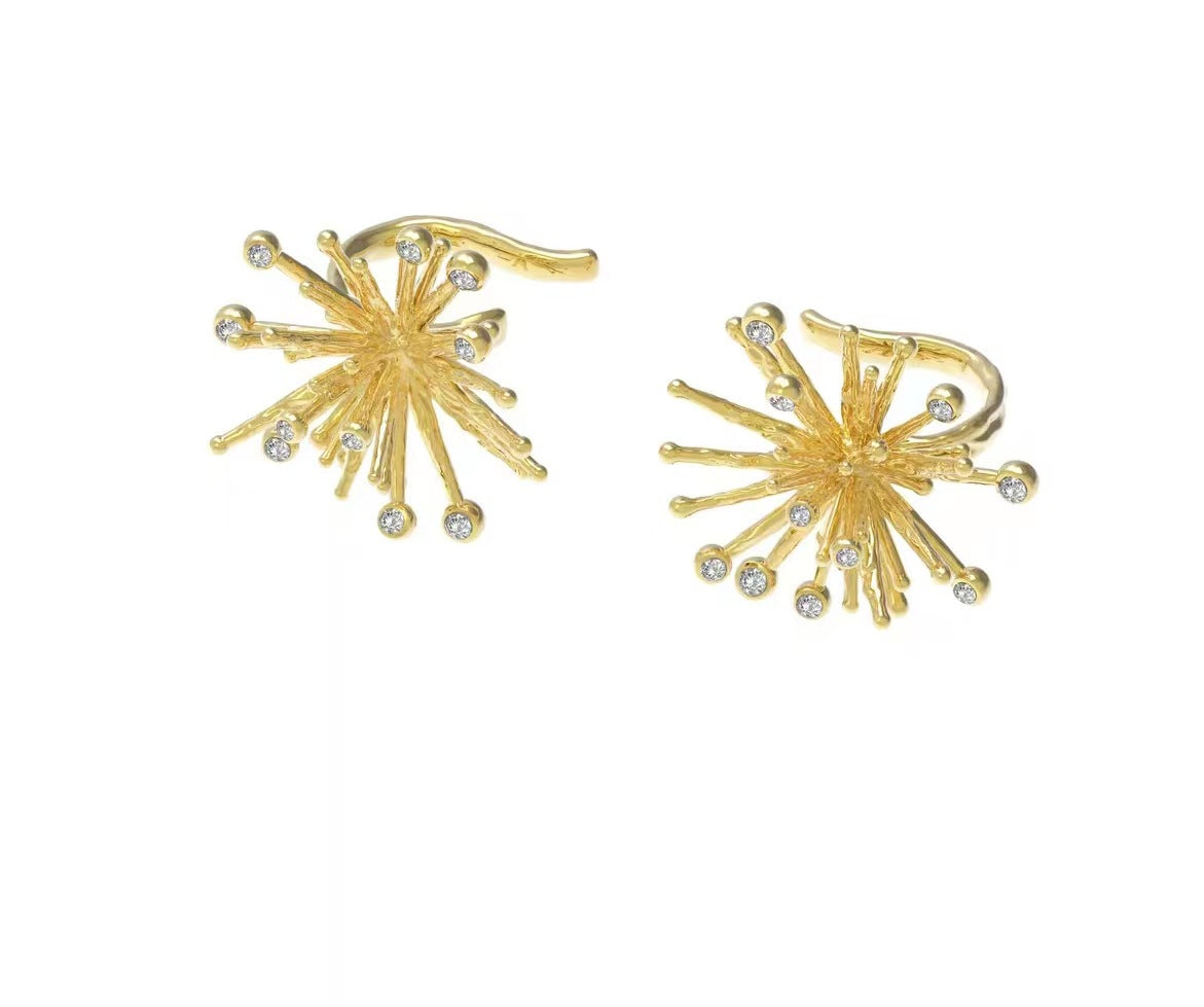 Light Luxury High Sense Personalized Exaggerated Design Stylish Unique Retro Stud Earrings