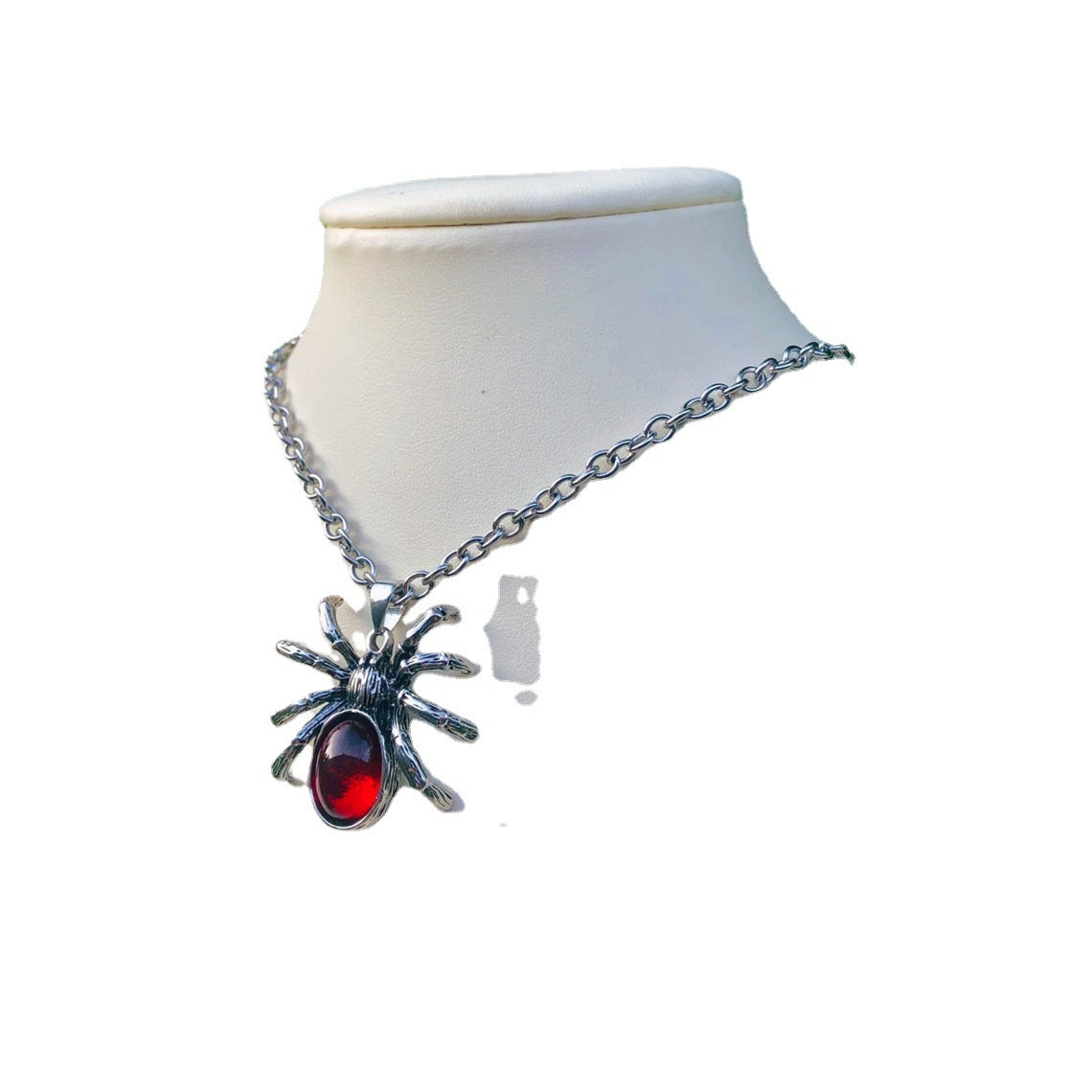 Red Crystal Cute Spider Pendant Punk Rock Necklaces