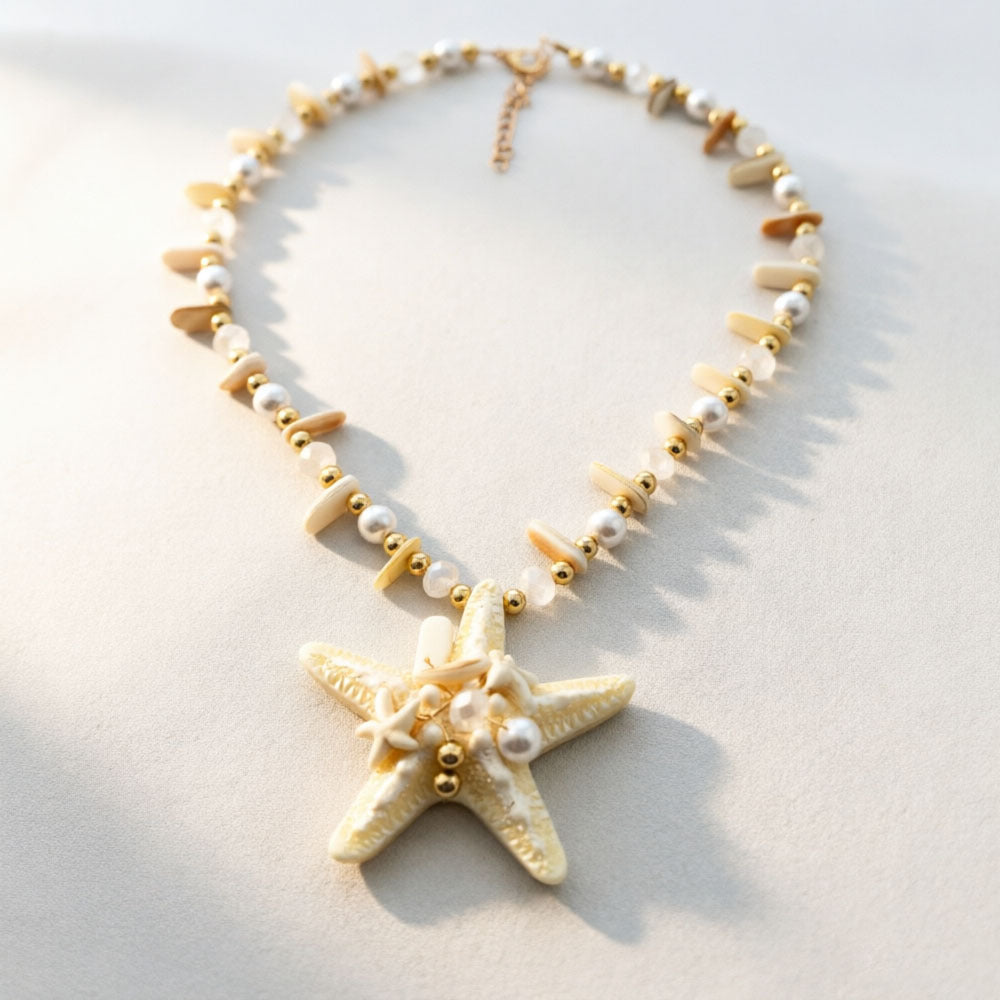 Women's Vacation Style Colorful Starfish Beaded Fashion Personalized Necklace