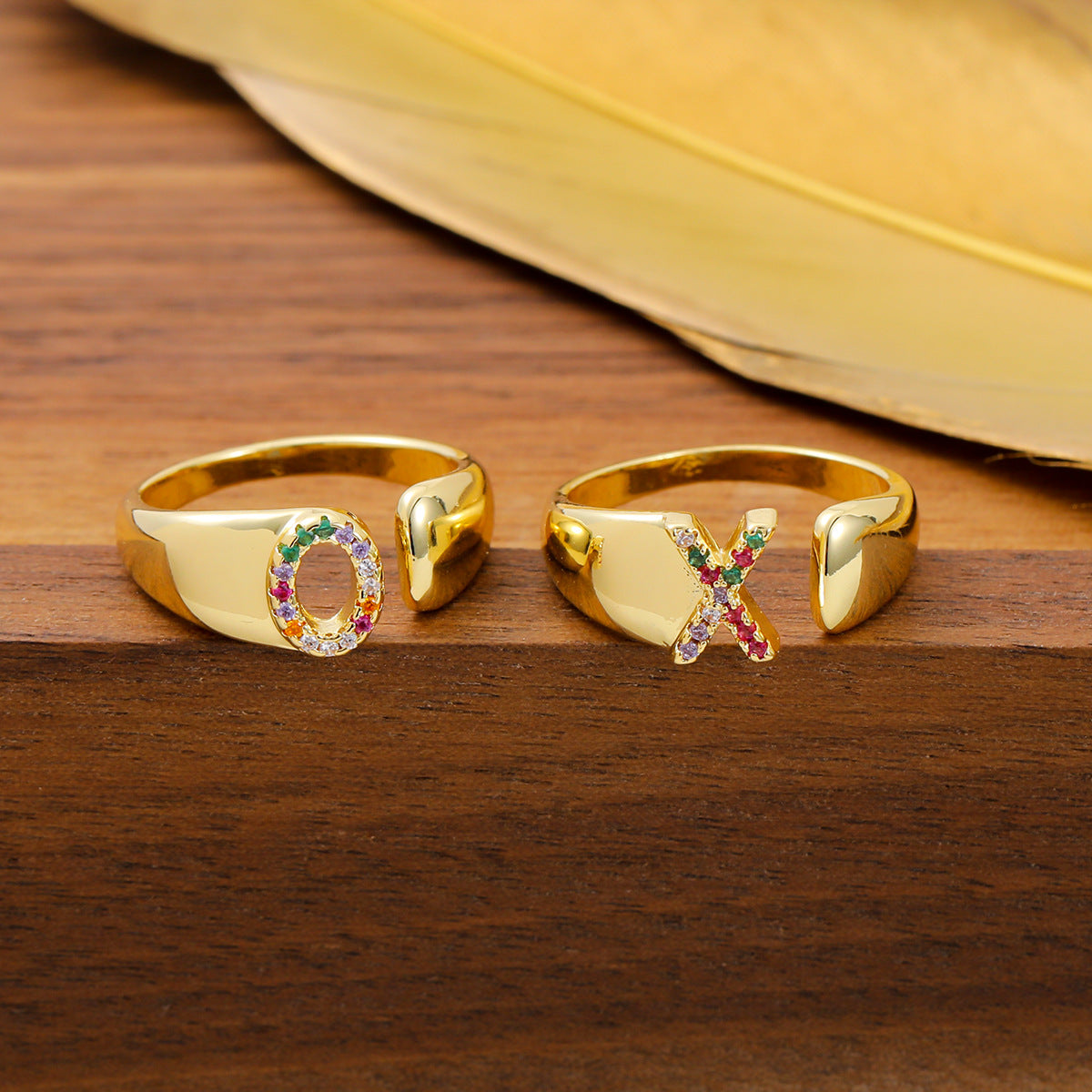 Letters Gold Plated Cell Phone Finger Ring