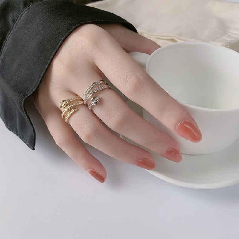 Fashionable Winding Snake Minimalist Hip Hop Niche Rings