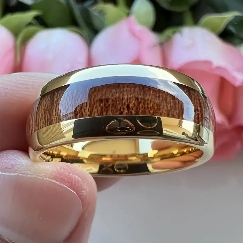 Inlaid Rosewood High Quality Stainless Steel Source Spherical Golden Wood Rings
