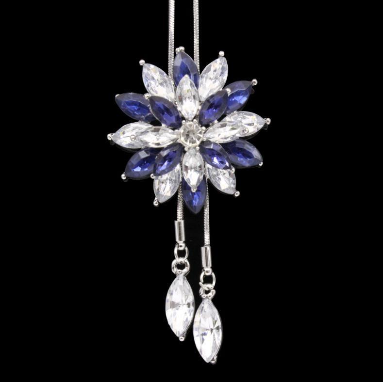 Korean Style Snowflake Flower Crystal Zircon Sweater Chain Fashion Long Necklace