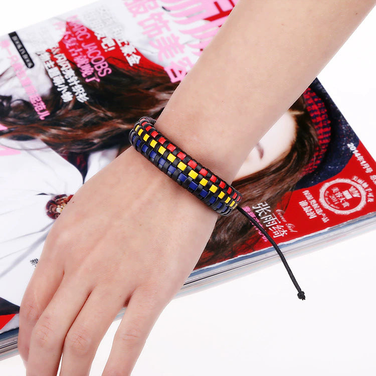 Woven Leather Unisex Fashion Personality Pull Bracelet