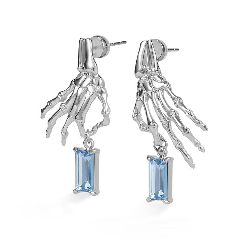 Women's & Men's Fashionable Skull Hand Bone Eardrops Personality Earrings