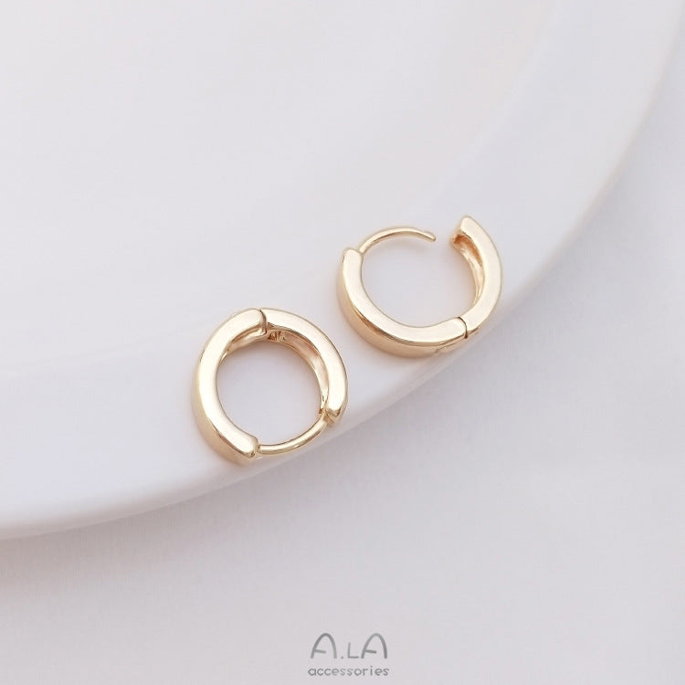 Gold-plated Color Retention Flat Ear Round Band Earrings