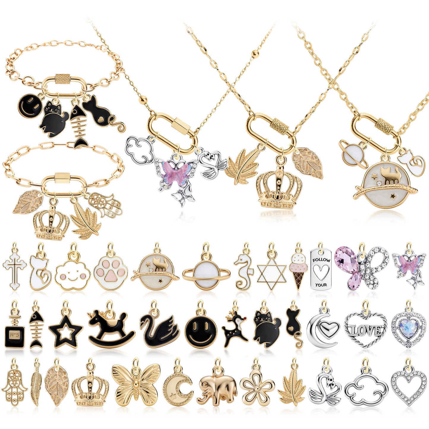 Women's Fashion Colored Loving Heart Drip Jewelry Set