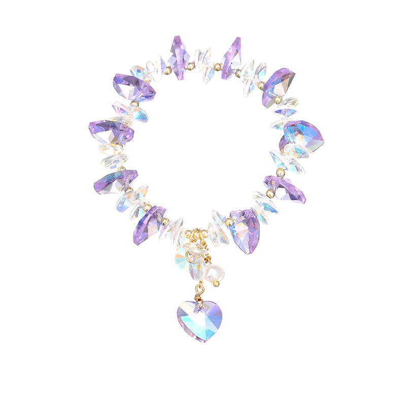 Fashion Fresh Heart-shaped Crystal Pearl Light Bracelets