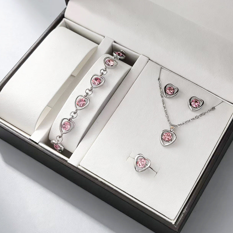 Drip Glazed Exquisite Simple Minority Fashion High-grade Clavicle Chain Elegant Jewelry Set